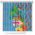 Fijians Iguana Tagimoucia Christmas Shower Curtain Christmas Palm Tree and Hibiscus