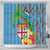 Fijians Iguana Tagimoucia Christmas Shower Curtain Christmas Palm Tree and Hibiscus