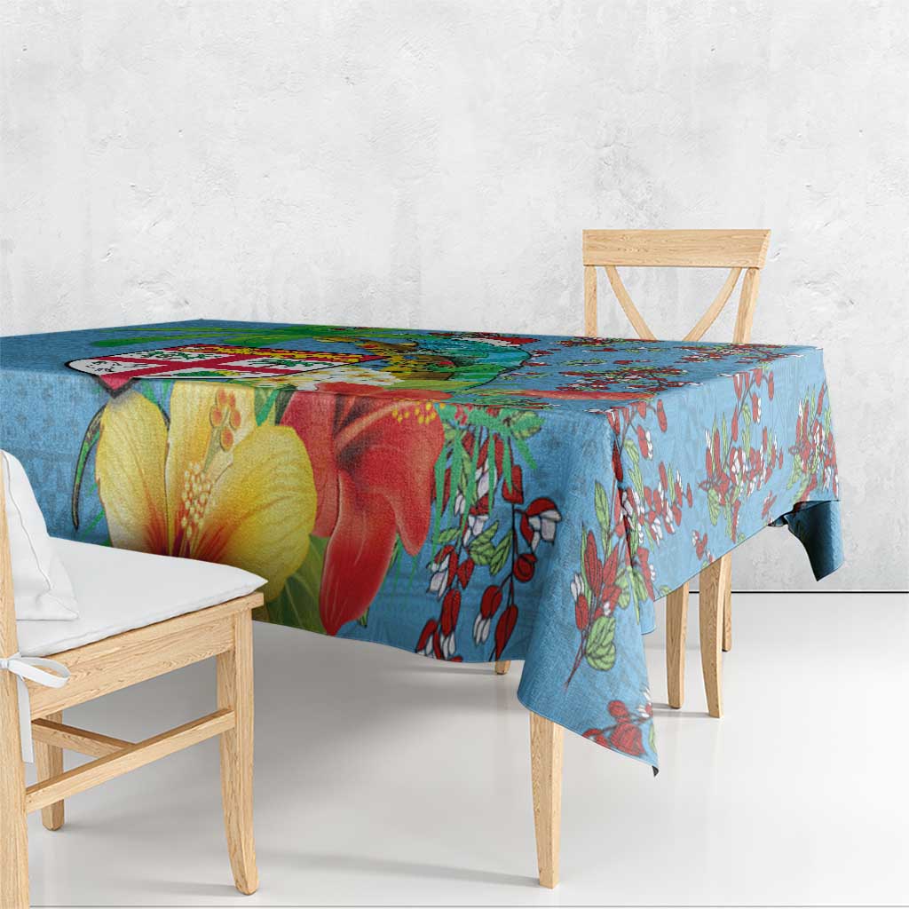 Fijians Iguana Tagimoucia Christmas Tablecloth Christmas Palm Tree and Hibiscus