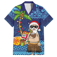 The Funny Santa Wears Sulu Christmas Family Matching Long Sleeve Bodycon Dress and Hawaiian Shirt Fijian Christmas Palm Tree With Masi Art Tattoo