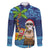 The Funny Santa Wears Sulu Christmas Family Matching Mermaid Dress and Hawaiian Shirt Fijian Christmas Palm Tree With Masi Art Tattoo