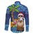 The Funny Santa Wears Sulu Christmas Family Matching Mermaid Dress and Hawaiian Shirt Fijian Christmas Palm Tree With Masi Art Tattoo