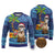 The Funny Santa Wears Sulu Christmas Ugly Christmas Sweater Fijian Christmas Palm Tree With Masi Art Tattoo