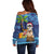 The Funny Santa Wears Sulu Christmas Off Shoulder Sweater Fijian Christmas Palm Tree With Masi Art Tattoo