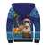 The Funny Santa Wears Sulu Christmas Sherpa Hoodie Fijian Christmas Palm Tree With Masi Art Tattoo