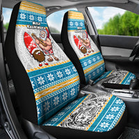 Hawaii Mele Kalikimaka Car Seat Cover Funny Santa and Coconut Mix Kakau Pattern LT03 - Polynesian Pride