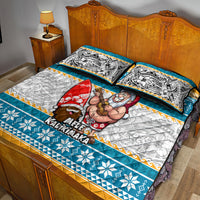 Hawaii Mele Kalikimaka Quilt Bed Set Funny Santa and Coconut Mix Kakau Pattern LT03 - Polynesian Pride