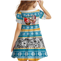 Custom Hawaii Mele Kalikimaka Family Matching Mermaid Dress and Hawaiian Shirt Funny Santa and Coconut Mix Kakau Pattern LT03 - Polynesian Pride