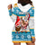 Custom Hawaii Mele Kalikimaka Hoodie Dress Funny Santa and Coconut Mix Kakau Pattern LT03 - Polynesian Pride