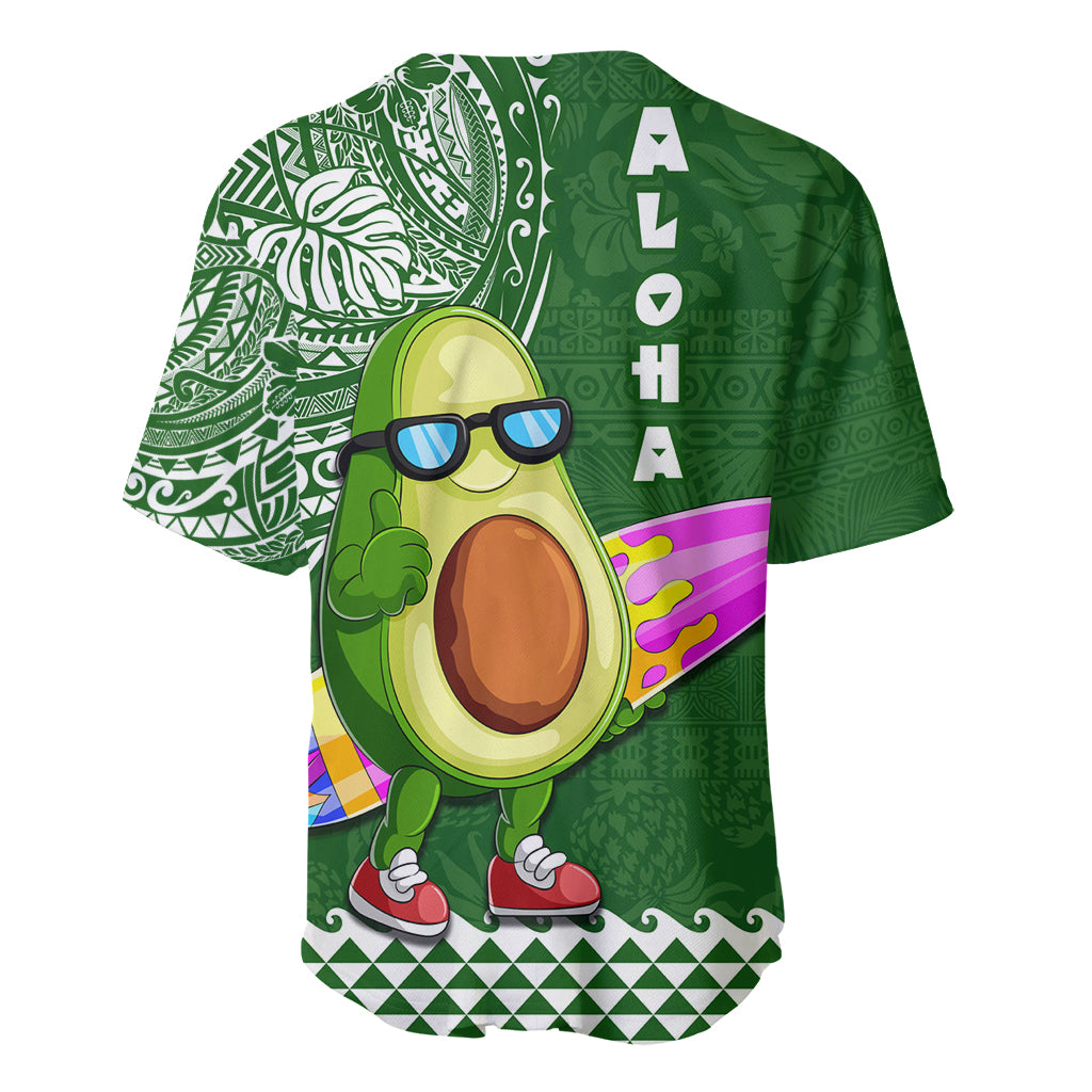Hawaii Baseball Jersey Aloha Funny Avocado Mix Kakau Hawaiian Tribal LT03 - Polynesian Pride