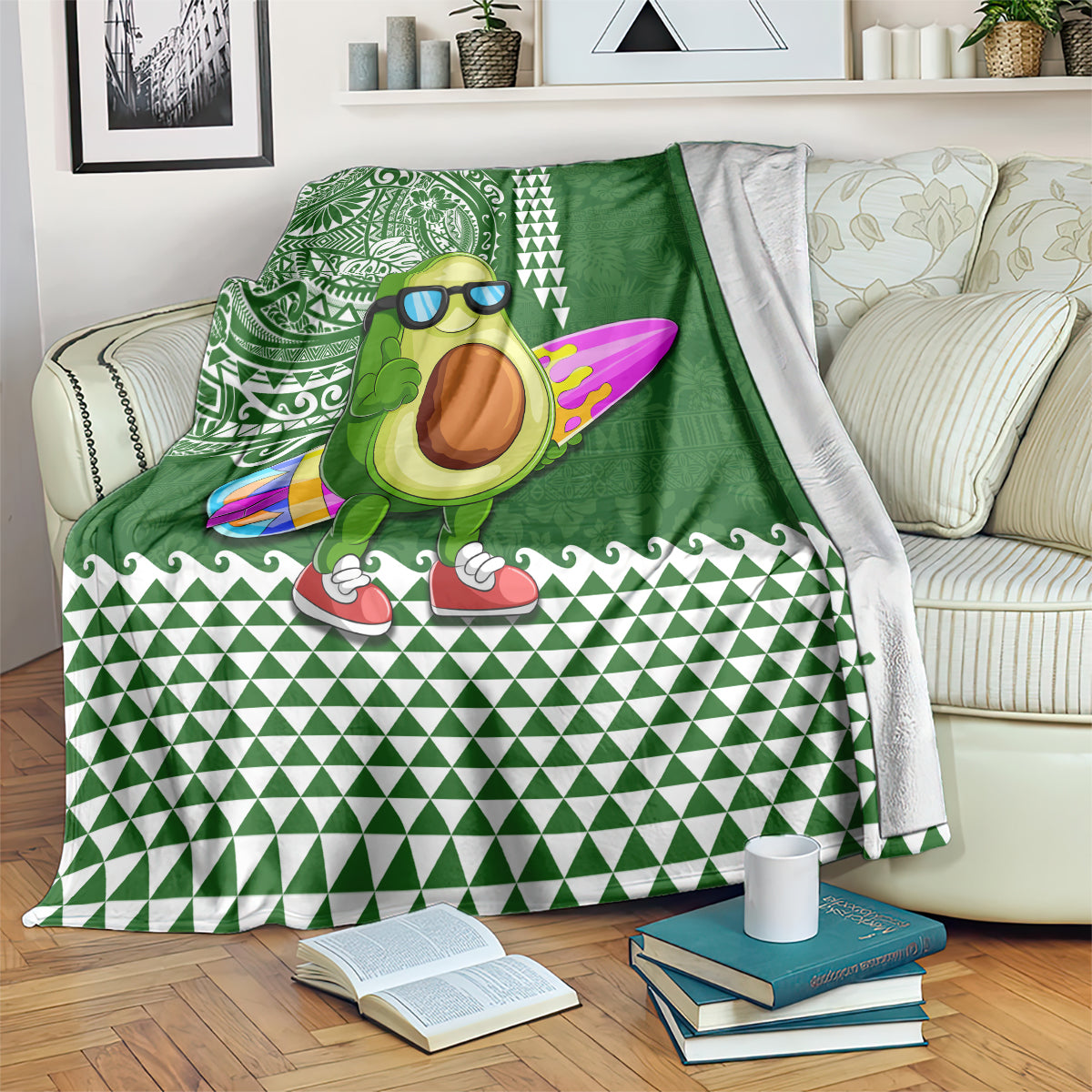 Hawaii Blanket Aloha Funny Avocado Mix Kakau Hawaiian Tribal LT03 - Polynesian Pride
