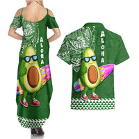 Hawaii Couples Matching Summer Maxi Dress and Hawaiian Shirt Aloha Funny Avocado Mix Kakau Hawaiian Tribal LT03 - Polynesian Pride