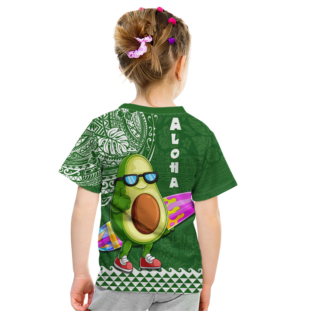 Hawaii Kid T Shirt Aloha Funny Avocado Mix Kakau Hawaiian Tribal LT03 - Polynesian Pride