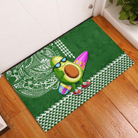 Hawaii Rubber Doormat Aloha Funny Avocado Mix Kakau Hawaiian Tribal LT03 Green - Polynesian Pride