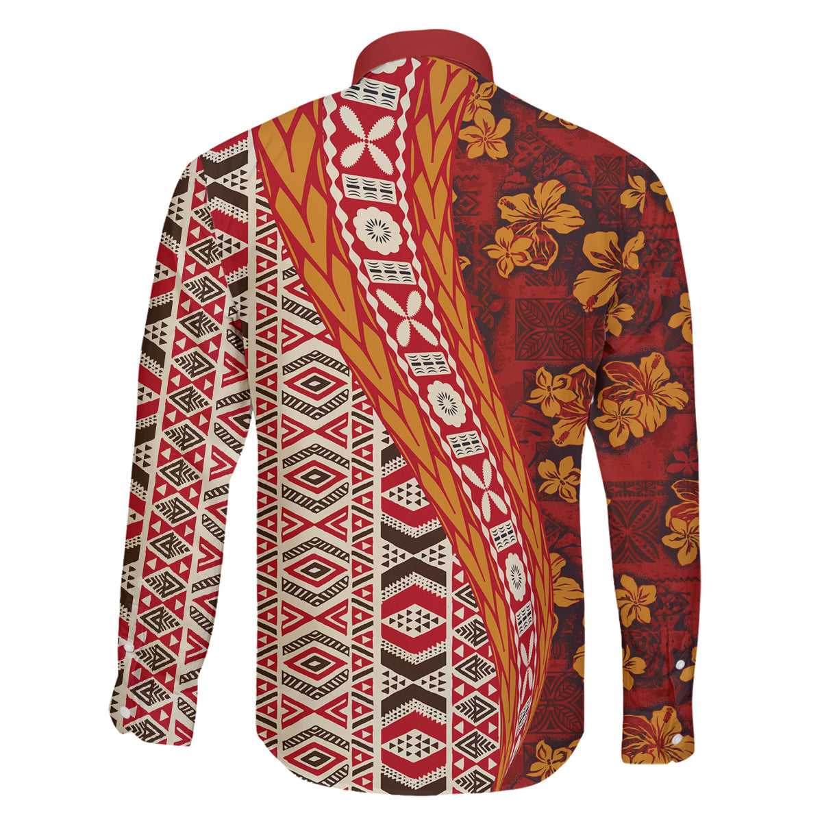 Hawaii Native Tapa Elements and Hibiscus Flowers Family Matching Long Sleeve Bodycon Dress and Hawaiian Shirt LT03 - Polynesian Pride