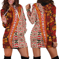 Hawaii Native Tapa Elements and Hibiscus Flowers Hoodie Dress LT03 - Polynesian Pride