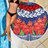 Samoan Tapa Beach Blanket Ula Fala and Teuila Flower LT03 - Polynesian Pride