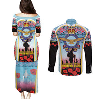Royal New Zealand Air Force ANZAC Day Couples Matching Puletasi and Long Sleeve Button Shirt Te Tauaarangi o Aotearoa LT03 - Polynesian Pride