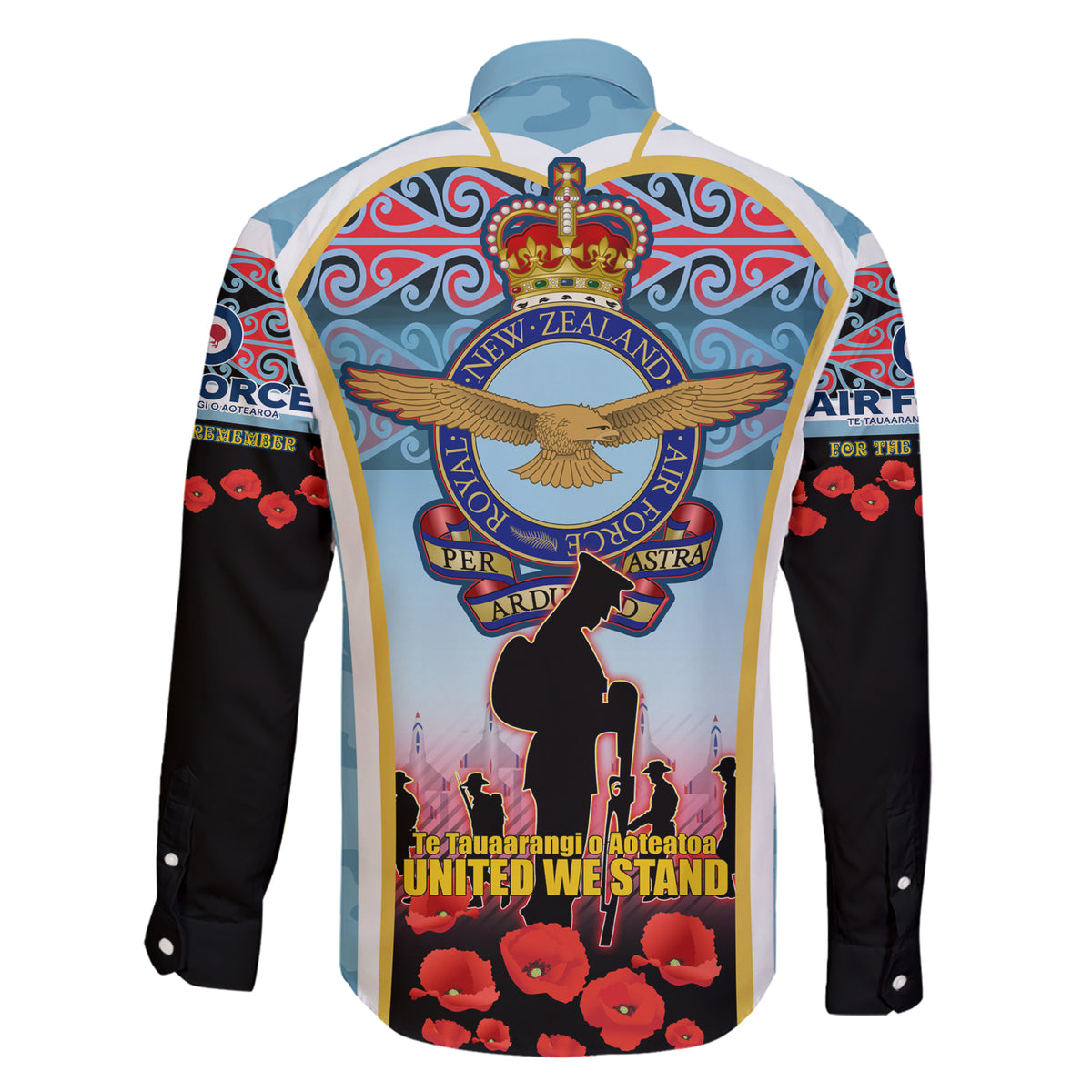 Royal New Zealand Air Force ANZAC Day Family Matching Short Sleeve Bodycon Dress and Hawaiian Shirt Te Tauaarangi o Aotearoa LT03 - Polynesian Pride