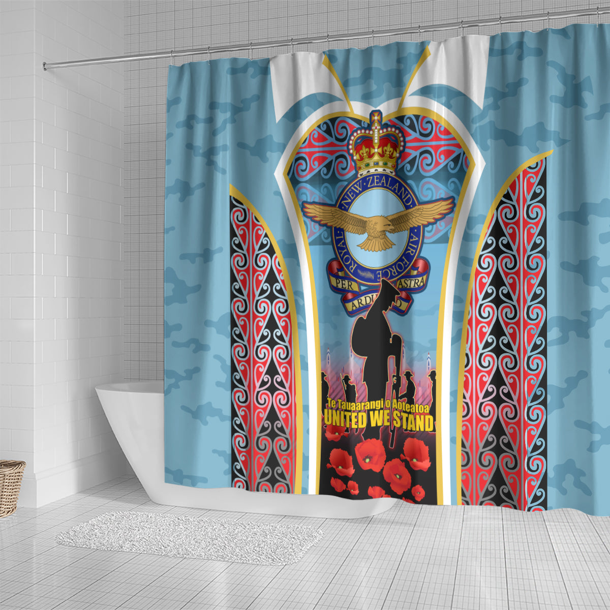 Royal New Zealand Air Force ANZAC Day Shower Curtain Te Tauaarangi o Aotearoa LT03 - Polynesian Pride
