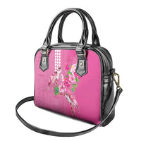 Hawaii Aloha Turtle Hibiscus and Leaves Shoulder Handbag with Polynesian and Kakau Tattoos Rose Color LT03 - Polynesian Pride