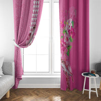 Hawaii Aloha Turtle Hibiscus and Leaves Window Curtain with Polynesian and Kakau Tattoos Rose Color LT03 - Polynesian Pride