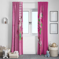 Hawaii Aloha Turtle Hibiscus and Leaves Window Curtain with Polynesian and Kakau Tattoos Rose Color LT03 - Polynesian Pride
