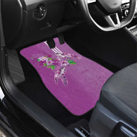 Hawaii Aloha Turtle Hibiscus and Leaves Car Mats with Polynesian and Kakau Tattoos Lilac Color - Polynesian Pride
