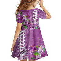 Hawaii Aloha Turtle Hibiscus and Leaves Family Matching Tank Maxi Dress and Hawaiian Shirt with Polynesian and Kakau Tattoos Lilac Color - Polynesian Pride