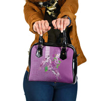 Hawaii Aloha Turtle Hibiscus and Leaves Shoulder Handbag with Polynesian and Kakau Tattoos Lilac Color LT03 One Size Purple - Polynesian Pride