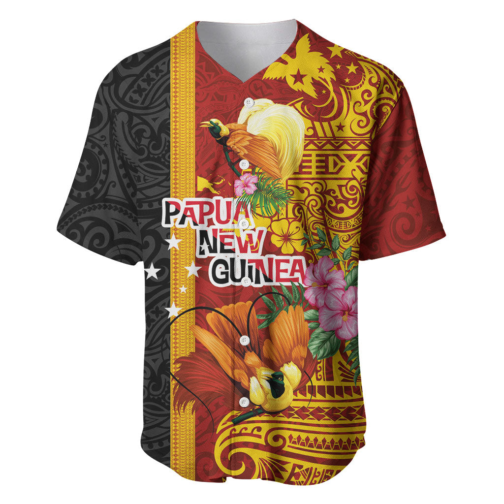 Papua New Guinea Independence Day Baseball Jersey Birds-of-Paradise Melanesian Tattoos Tropical Plants