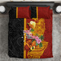 Papua New Guinea Independence Day Bedding Set Birds-of-Paradise Melanesian Tattoos Tropical Plants