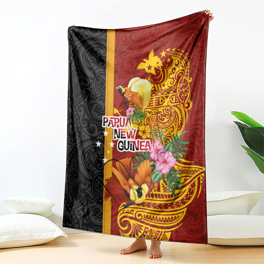 Papua New Guinea Independence Day Blanket Birds-of-Paradise Melanesian Tattoos Tropical Plants