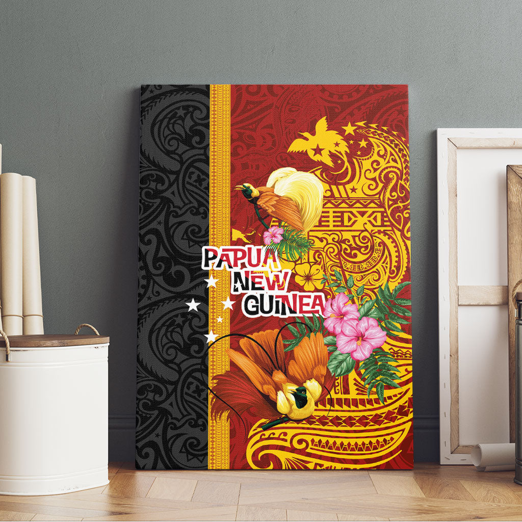 Papua New Guinea Independence Day Canvas Wall Art Birds-of-Paradise Melanesian Tattoos Tropical Plants