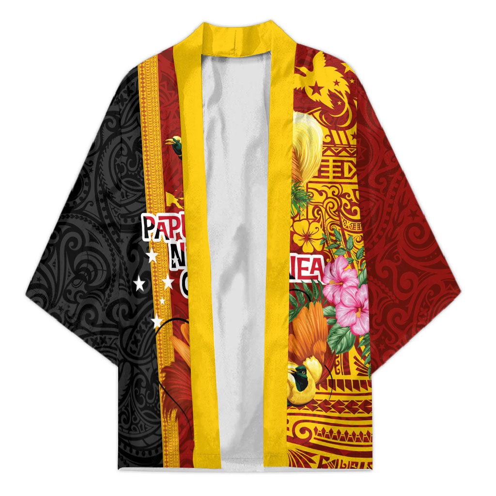 Papua New Guinea Independence Day Kimono Birds-of-Paradise Melanesian Tattoos Tropical Plants LT03 Unisex Multicolor - Polynesian Pride