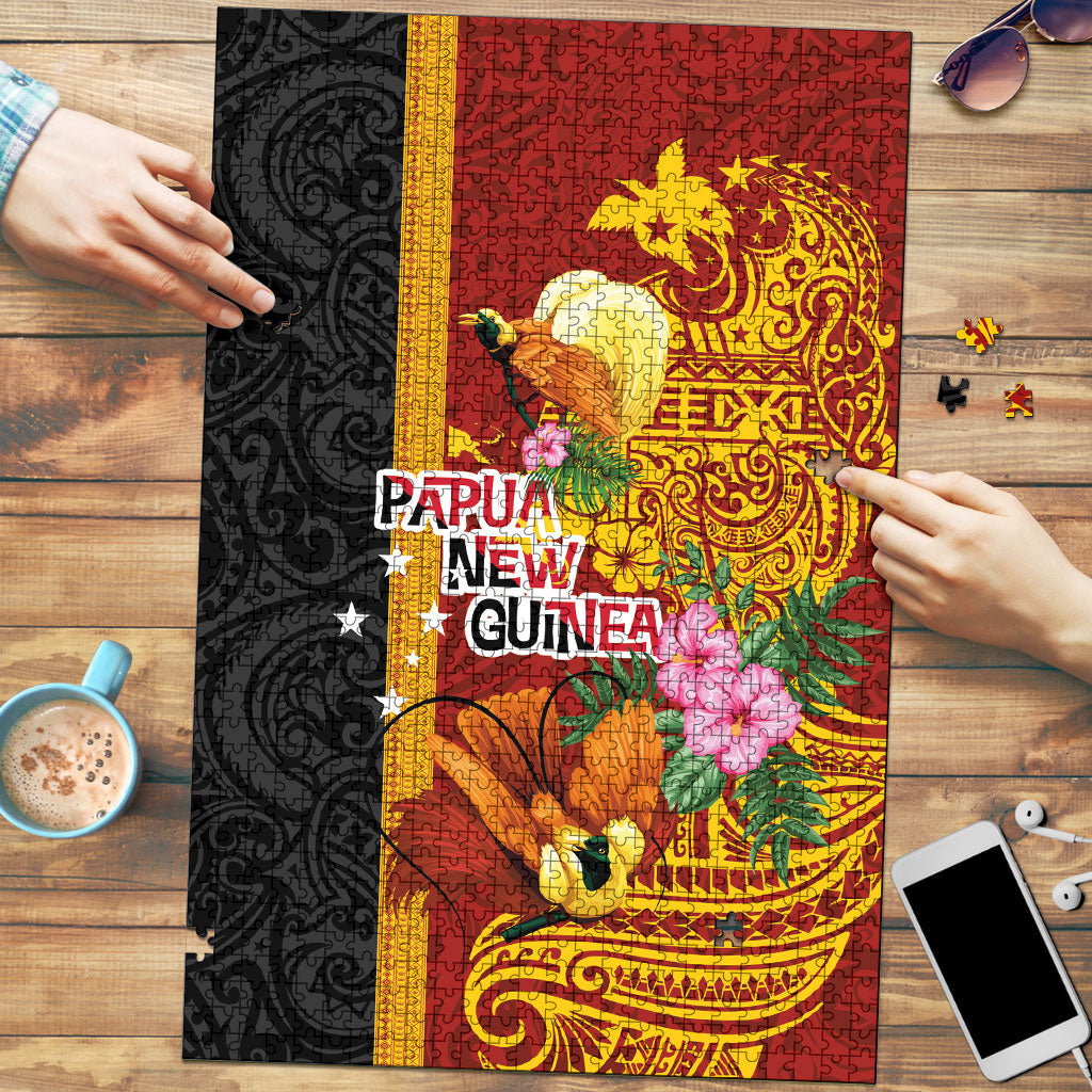 Papua New Guinea Independence Day Puzzle Birds-of-Paradise Melanesian Tattoos Tropical Plants