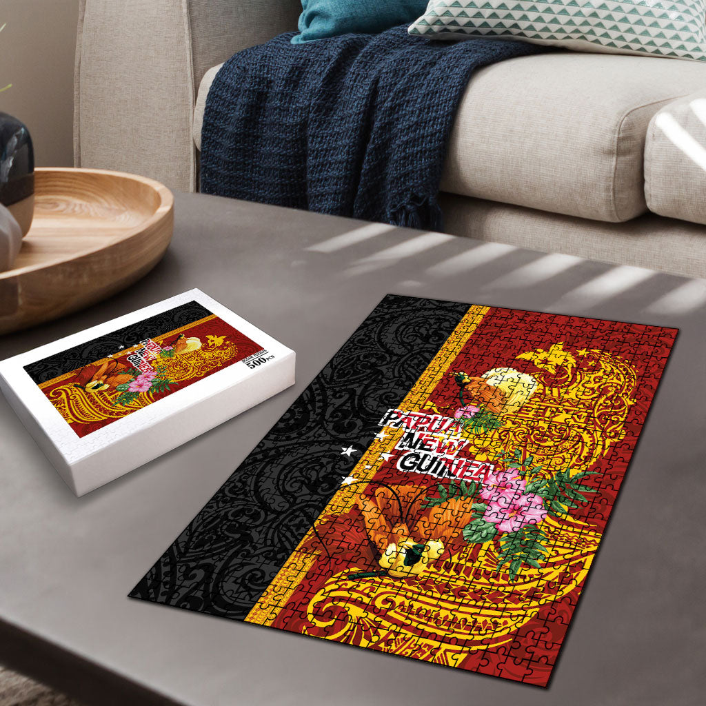 Papua New Guinea Independence Day Puzzle Birds-of-Paradise Melanesian Tattoos Tropical Plants