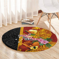 Papua New Guinea Independence Day Round Carpet Birds-of-Paradise Melanesian Tattoos Tropical Plants
