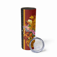 Papua New Guinea Independence Day Skinny Tumbler Birds-of-Paradise Melanesian Tattoos Tropical Plants