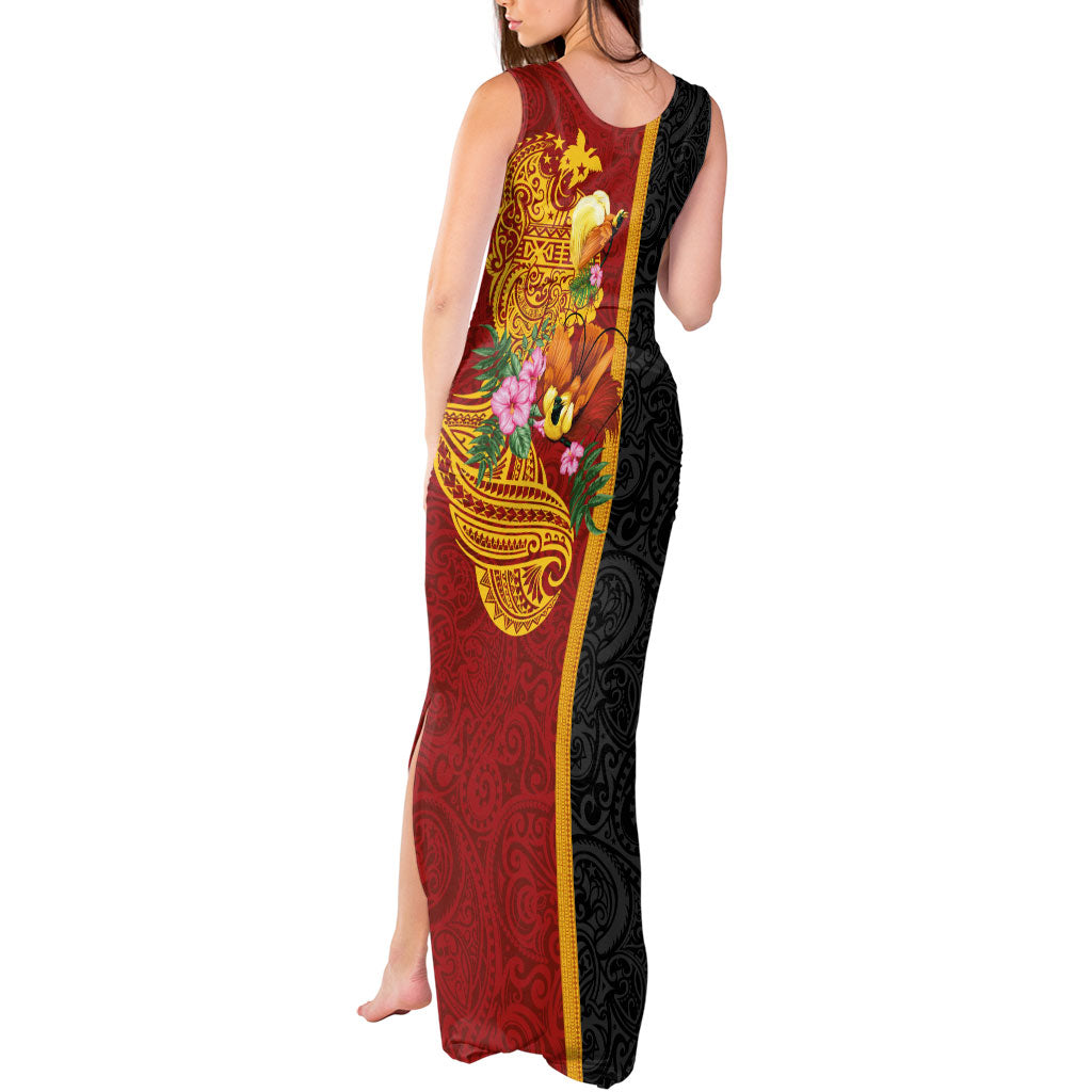 Papua New Guinea Independence Day Tank Maxi Dress Birds-of-Paradise Melanesian Tattoos Tropical Plants
