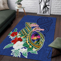 Guam Chamorro Area Rug Tribal Latte Stone and Seal Artwork Polynesian Patterns