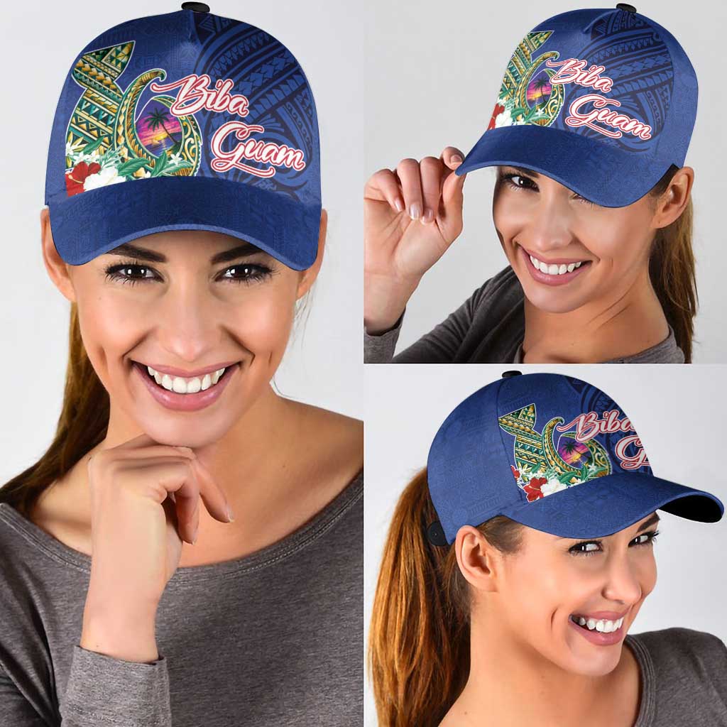 Guam Chamorro Classic Cap Tribal Latte Stone and Seal Artwork Polynesian Patterns