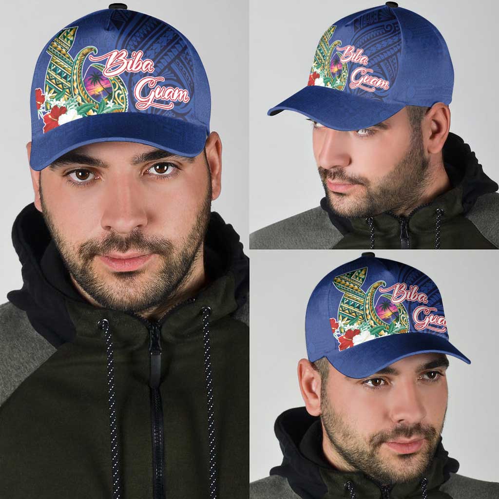 Guam Chamorro Classic Cap Tribal Latte Stone and Seal Artwork Polynesian Patterns