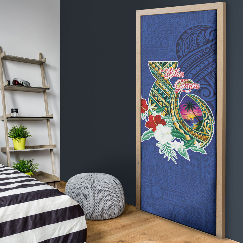 Guam Chamorro Door Cover Tribal Latte Stone and Seal Artwork Polynesian Patterns