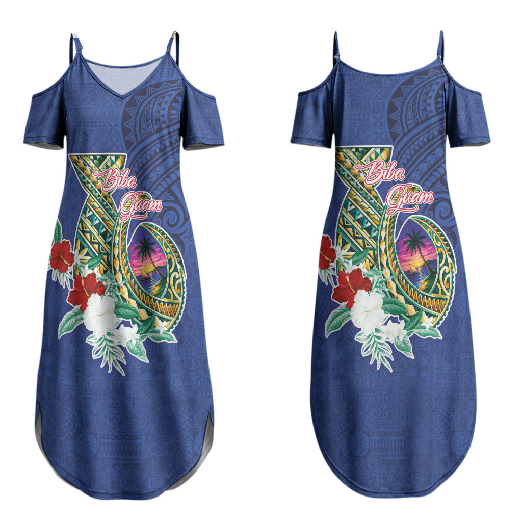 Guam Chamorro Family Matching Summer Maxi Dress and Hawaiian Shirt Tribal Latte Stone and Seal Artwork Polynesian Patterns
