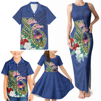 Guam Chamorro Family Matching Tank Maxi Dress and Hawaiian Shirt Tribal Latte Stone and Seal Artwork Polynesian Patterns