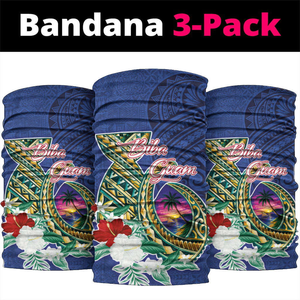 Guam Chamorro Neck Gaiter Tribal Latte Stone and Seal Artwork Polynesian Patterns LT03 package One Size: 25*50cm Multicolor - Polynesian Pride