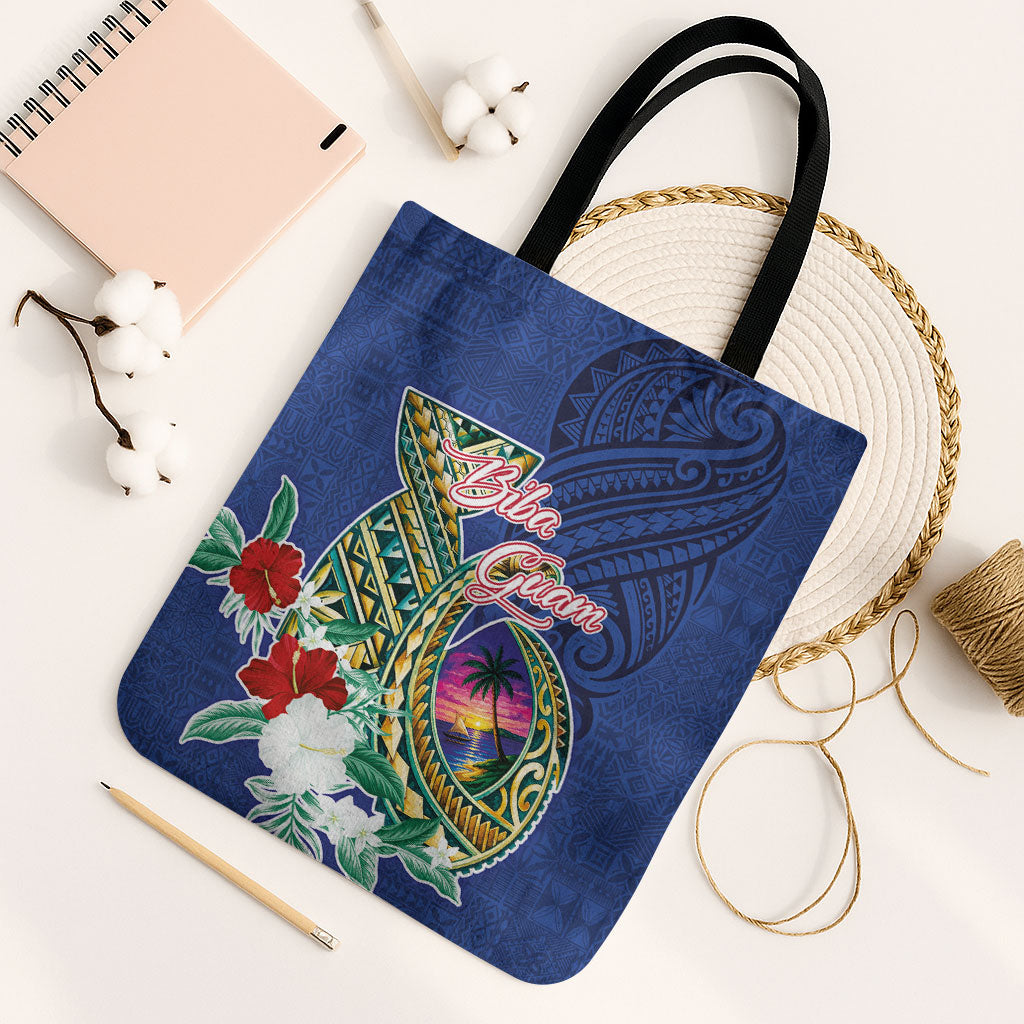 Guam Chamorro Tote Bag Tribal Latte Stone and Seal Artwork Polynesian Patterns