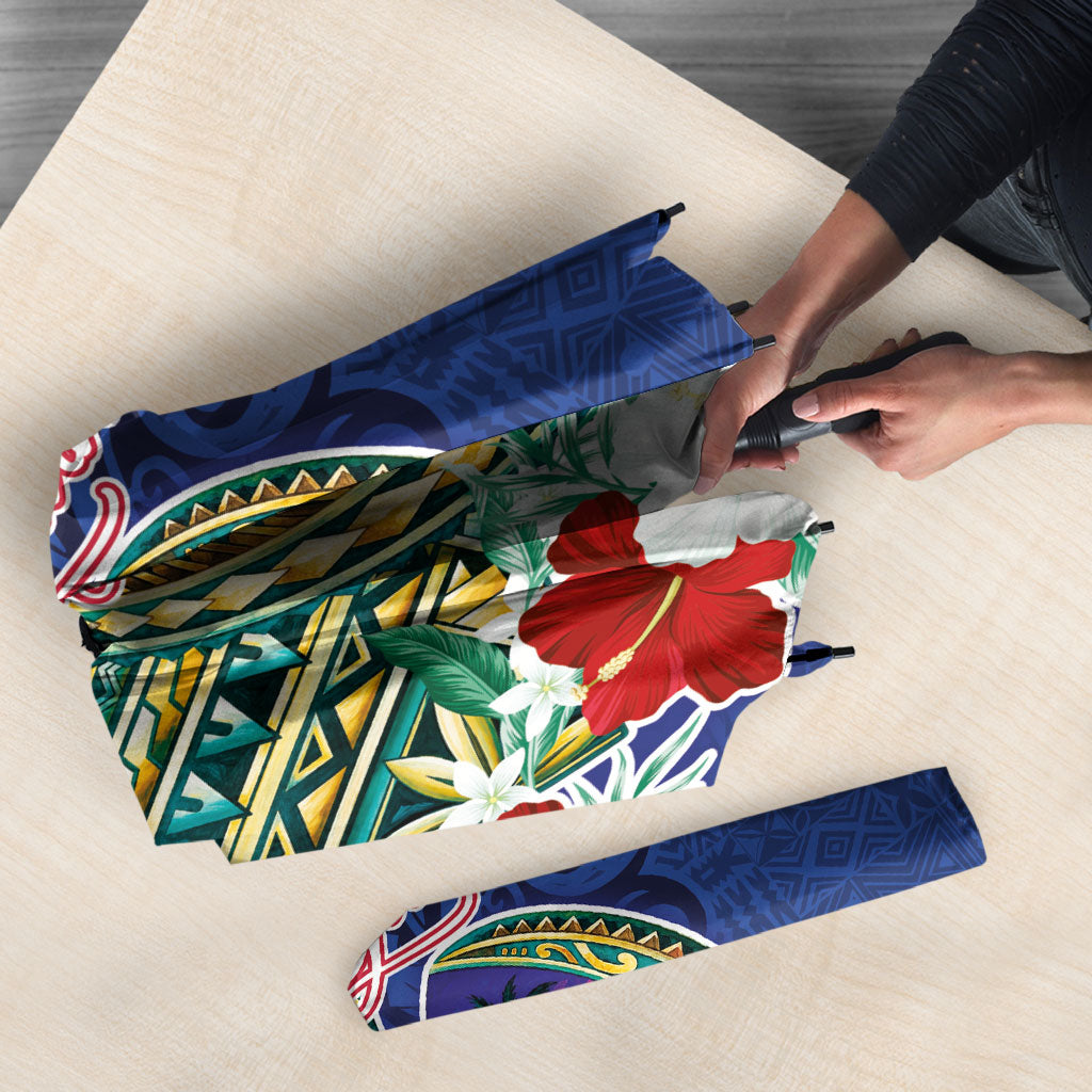 Guam Chamorro Umbrella Tribal Latte Stone and Seal Artwork Polynesian Patterns