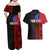 Personalised Samoa 685 Couples Matching Off Shoulder Maxi Dress and Hawaiian Shirt Siapo Pattern and Samoa Flag Design